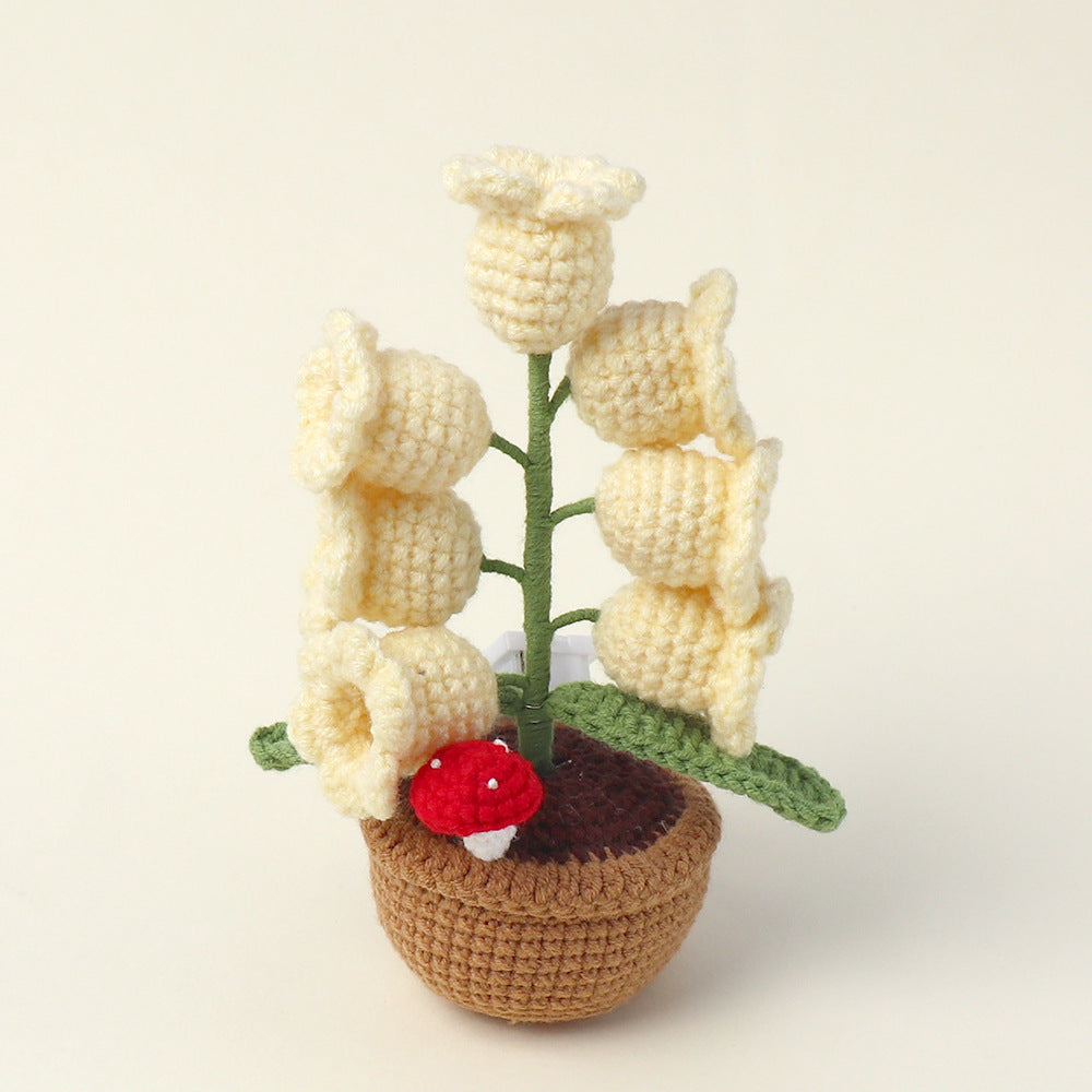 Handmade Wool Lily of the Valley Night Light Potted Decor