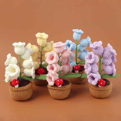 Handmade Wool Lily of the Valley Night Light Potted Decor