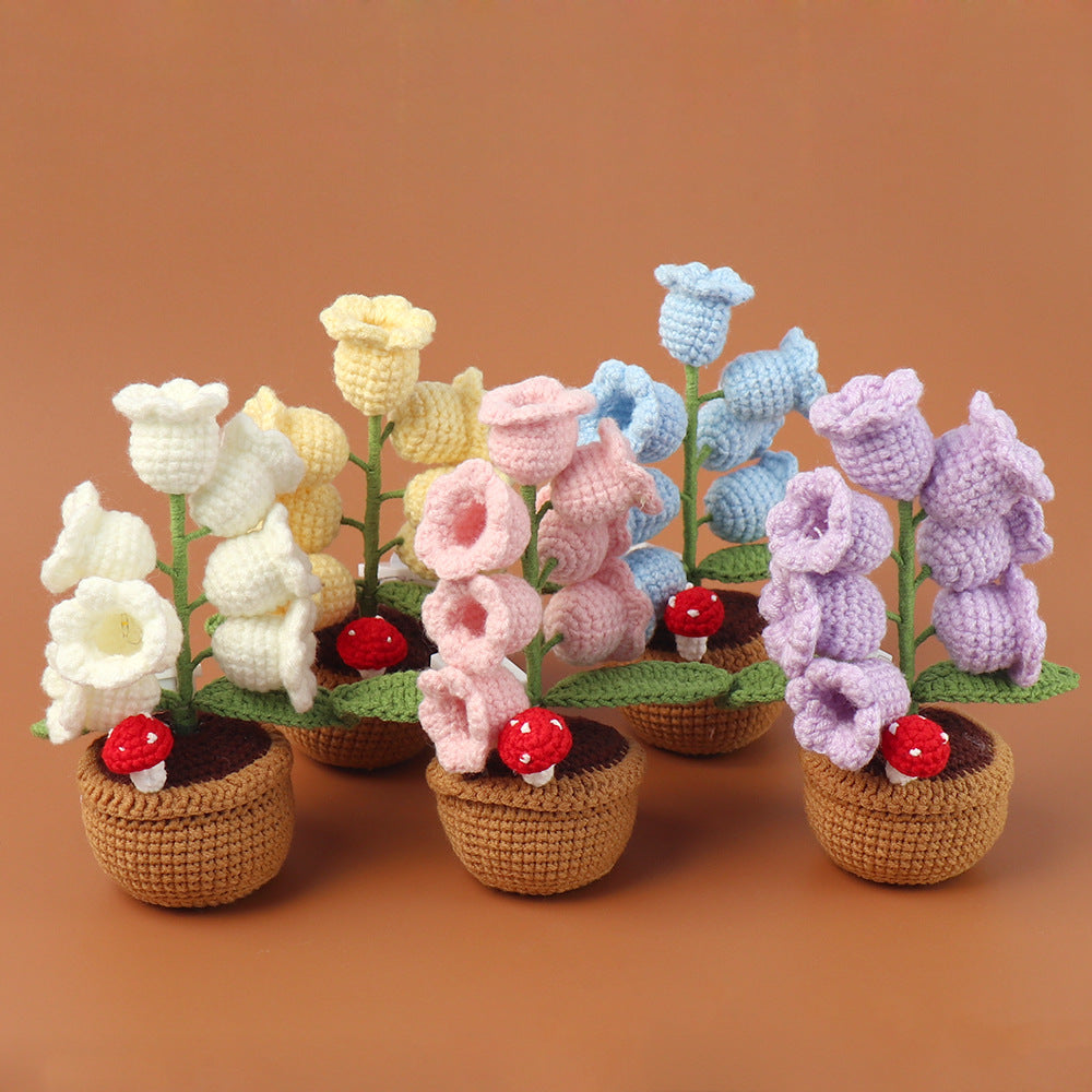 Handmade Wool Lily of the Valley Night Light Potted Decor